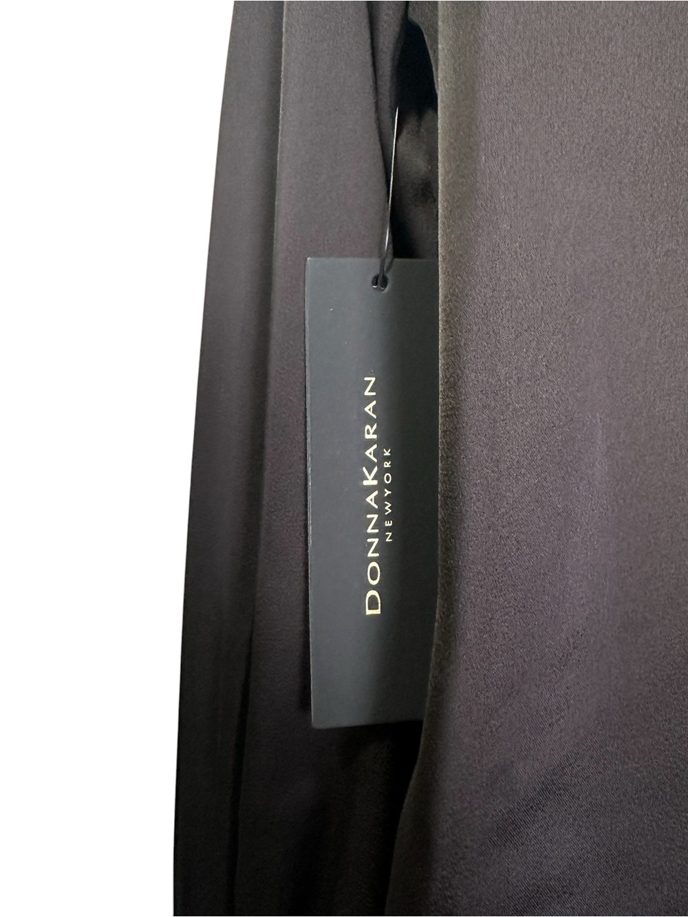 Donna Karan Women’s L Black Faux Wrap Long Sleeve Top Blouse - Picture 9 of 11
